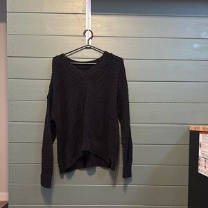 Black V-Neck Knit Sweater